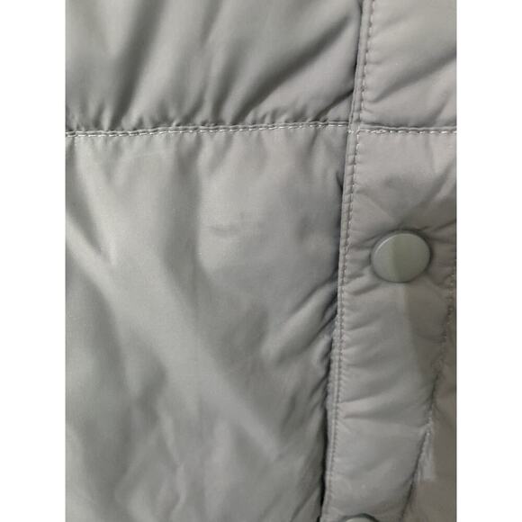 Lands End Puffer Vest Men’s Sz Large Gray 70% Down 30% Feathers Snap Puffy Golf - Picture 3 of 9